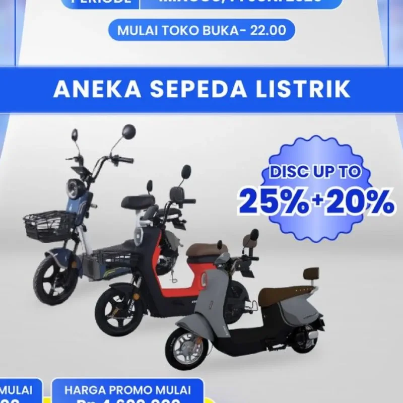 Transmart Full Day Sale 14 Juni 2026: Diskon Jumbo Sepeda Listrik