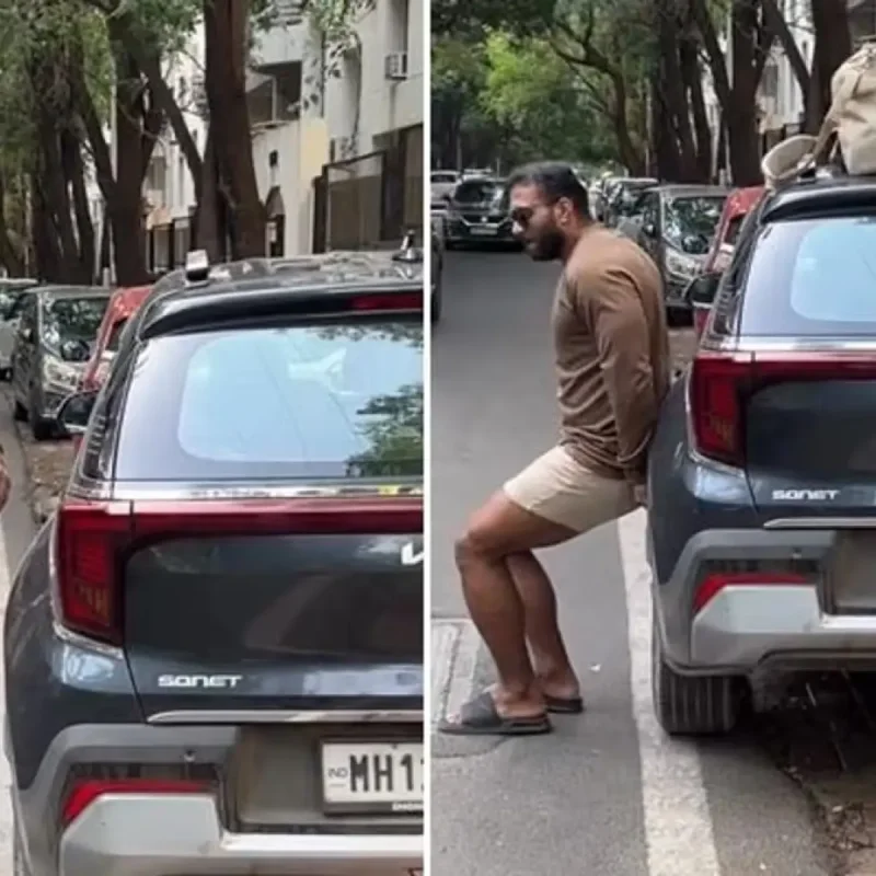 Pria di Pune Geser SUV Macet Pakai Tangan Kosong, Viral di Medsos