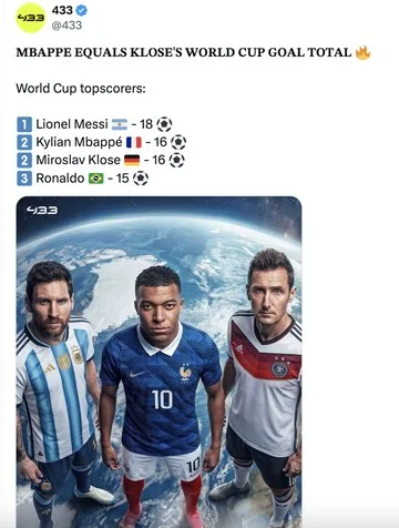 Lionel Messi Pecahkan Rekor Gol Piala Dunia, Klose 'Serahkan Mahkota'