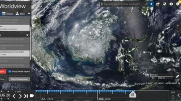 Ribuan Titik Panas Karhutla Kalimantan Terekam Kamera Satelit NOAA-20