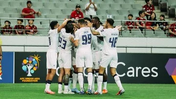 Pemain Persib Bandung merayakan kemenangan