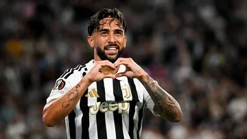 Perayaan gol Nico Gonzalez bersama Juventus