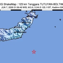 BMKG: Gempa Magnitudo 5,7 Guncang Bolaang Mongondow Timur, Tak Berpotensi Tsunami