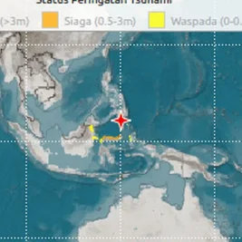 BMKG Terbitkan Peringatan Dini Tsunami Pascagempa M 7,7 di Filipina