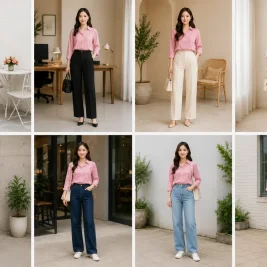 17 Inspirasi Warna Celana yang Cocok Dipadukan dengan Baju Pink