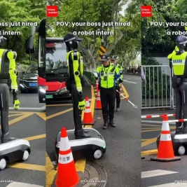 Robot Humanoid AI Mulai Bertugas Atur Lalu Lintas di China