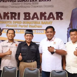 Bakri Bakar Gandeng KONI Pesisir Selatan Sosialisasikan Perda Bencana