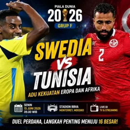 Piala Dunia 2026: Swedia vs Tunisia di Laga Perdana Grup F