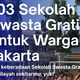 Pemprov DKI Jakarta Buka Pendaftaran Sekolah Swasta Gratis 2026/2027