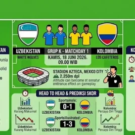 Uzbekistan Debut di Piala Dunia 2026 Hadapi Kolombia