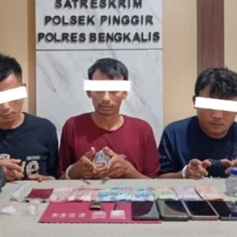 Polsek Pinggir Tangkap Empat Pengedar Sabu di Bengkalis dan Siak