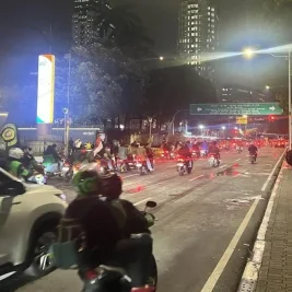 Aksi Demo Mahasiswa di Patung Kuda Jakarta Pusat Bubar, Lalu Lintas Normal