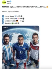 Lionel Messi Pecahkan Rekor Gol Piala Dunia, Klose 'Serahkan Mahkota'