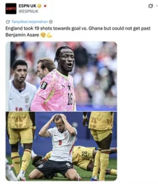 Inggris Ditahan Imbang Ghana 0-0, Netizen Berseloroh Dukun
