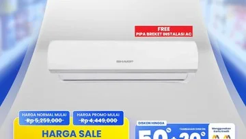 AC Sharp 1 PK Hemat Rp 1,6 Juta di Transmart Full Day Sale