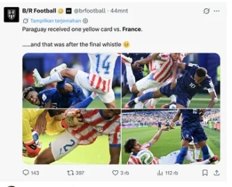 Paraguay vs Prancis: Netizen Debatkan Permainan Kasar di Medsos