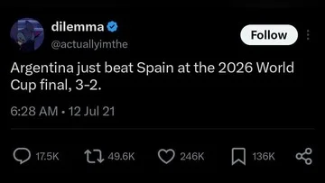 Tweet 2021 Prediksi Argentina vs Spanyol di Final Piala Dunia 2026 Viral