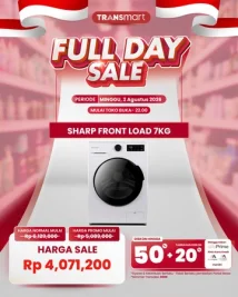 Mesin Cuci Front Load 7KG Hanya Rp 4 Jutaan di Transmart Full Day Sale
