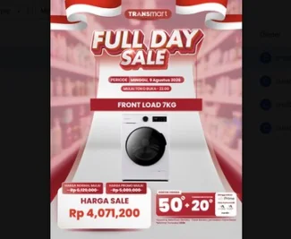 Mesin Cuci Banting Harga di Transmart Full Day Sale, Cek Promonya