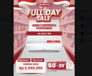 AC Split 1 PK Polytron Harga Spesial di Transmart Full Day Sale