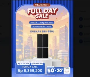 Diskon Spesial Kulkas Side by Side 480L di Transmart Pakai Bank Mega