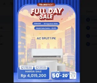 Harga AC Split 1 PK Jadi Rp4 Juta di Transmart Hari Ini