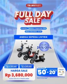 Belanja Sepeda Listrik Hemat Pakai Kartu Mega di Transmart Hari Ini