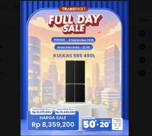 Promo Kulkas Side by Side 480L Hemat Jutaan Rupiah di Transmart