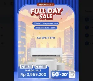 Harga AC Split 1 PK Anjlok Jadi Rp3 Jutaan di Transmart Hari Ini