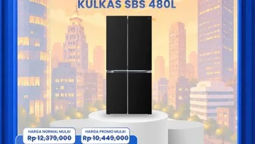 Transmart Full Day Sale Tawarkan Diskon Spesial Kulkas Side by Side 480L