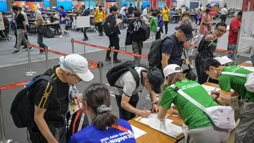 Kesibukan Ruang Pers Main Press Center Asian Games 2026 Jepang