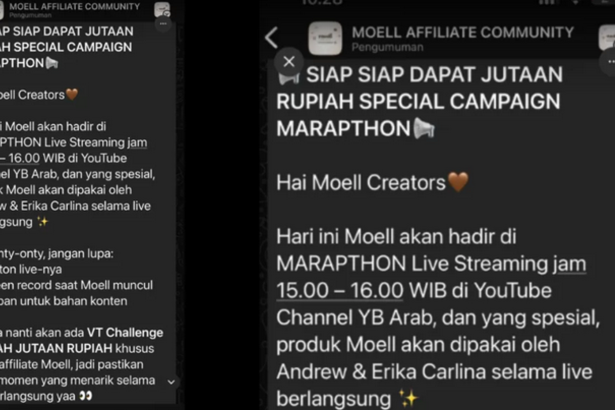 Bocoran Campaign Moell di Marapthon Beredar Usai Bantahan Pemilik Brand